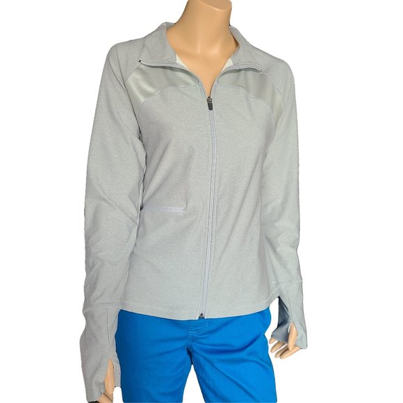 GOTTEX Dove Gray Full Zip  Activewear Jacket  L - Picture 1 of 7
